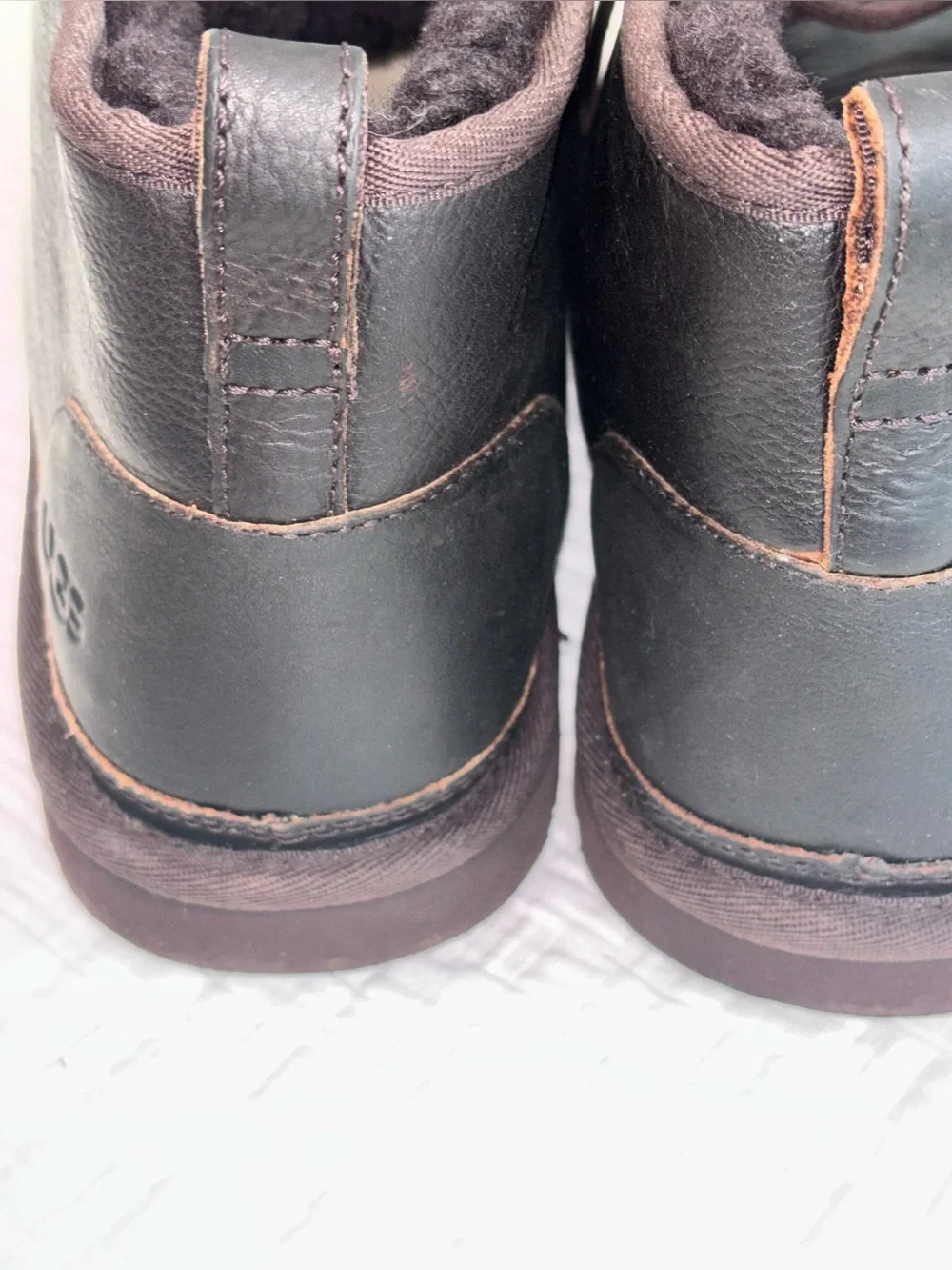 UGG Neumel Men's Leather Chukka Boots Brown Shearling China Tea Size 11